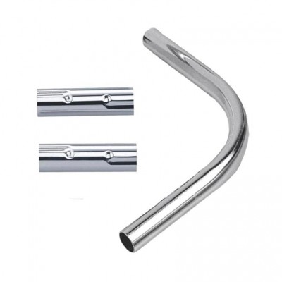JUEGO CODO TUBO CORTINA 12MM 10X10CMS CROMO