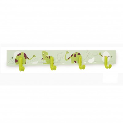 COLGADOR INFANTIL DINO VERDE 4 PERCHAS INOFIX 3706-D