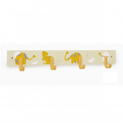 COLGADOR INFANTIL DINO AMARILLO 4 PERCHAS INOFIX 3706-D