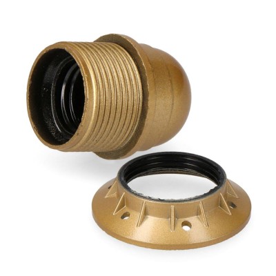 PORTALÁMPARA E27 SEMI-ROSCADO C/TOPE DORADO