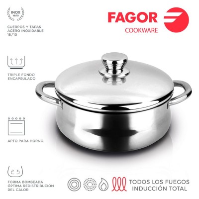 CACEROLA FAGOR SILVERINOX Ø24CM CON TAPA