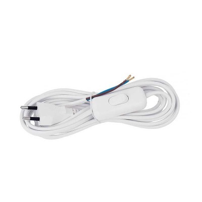 CABLE CONEXIÓN LÁMPARA CON INTERRUPTOR 1,5MT BLANCO