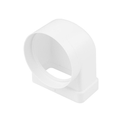 CODO MIXTO VERTICAL 90º PVC VENTILACIÓN Ø120MM A 150X75MM BLANCO