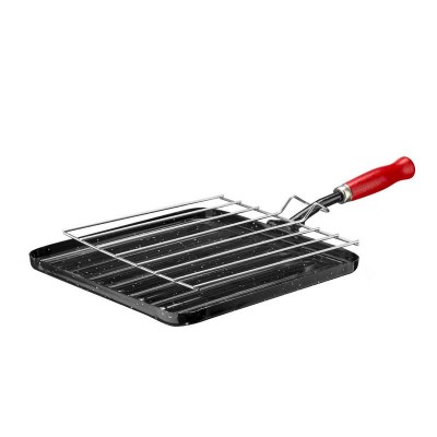 ASADOR CUADRADO CON PARRILLA 23X23CMS LA ESTRELLA