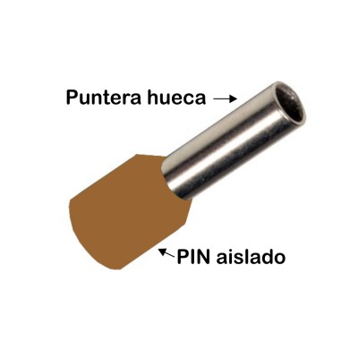 PUNTERA HUECA AISLADA 10MM MARRÓN