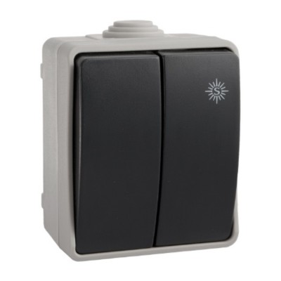 DOBLE CONMUTADOR / INTERRUPTOR ESTANCO 10A IP54 SOLERA SOL54 