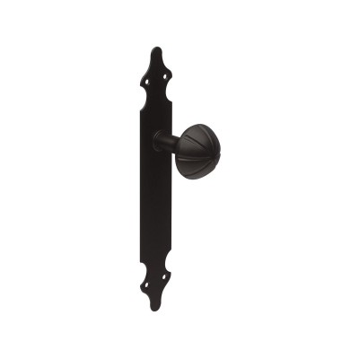 POMO PUERTA CON PLACA 280X45MM NEGRO MOD.18