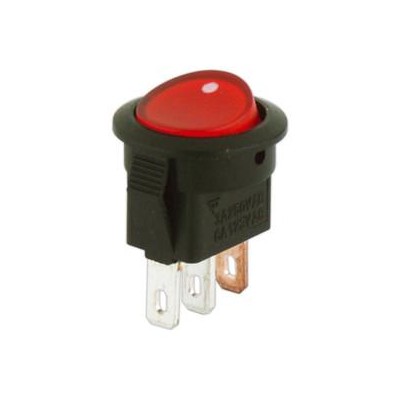 INTERRUPTOR BASCULANTE MINI Ø14MM 3A/250V LUMINOSO ROJO