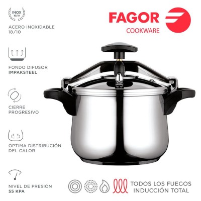 OLLA PRESIÓN FAGOR CLÁSICA 10L INOX 18/10