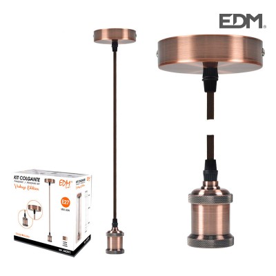 KIT COLGANTE LÁMPARA VINTAGE BRONCE