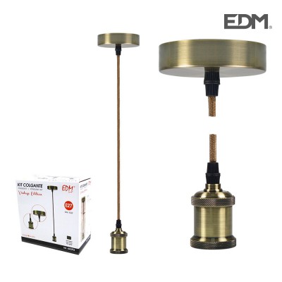 KIT COLGANTE LÁMPARA VINTAGE ORO NUEVO