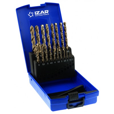 JUEGO 19 BROCAS METAL COBALTO 1-10MM IZAR 1016