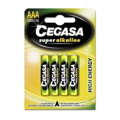 PILA CEGASA SUPER ALCALINA LR03 AAA 1,5V B/4UDS
