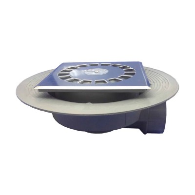 CALDERETA PVC SIFÓNICA REJILLA INOX. 10X10 SALIDA V-H 40MM TECNOAGUA T86VHI