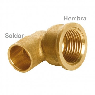 CODO LATÓN 28MM X H1" SOLDAR-ROSCAR FIG.90