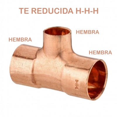 TE COBRE REDUCIDA 22-18-22MM H-H-H FIG.130R
