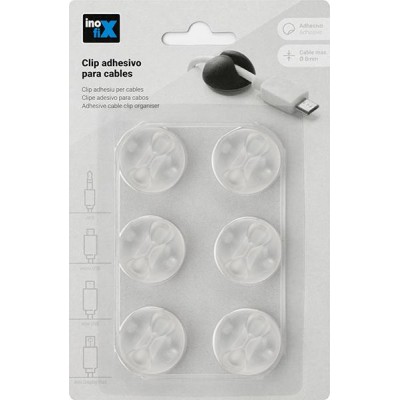 CLIP Ø29MM ADHESIVO TRANSPARENTE PARA CABLES 6UD