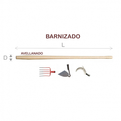 MANGO MADERA RAEDERA / RODO / PALIN / HORCA / TAJAMATA Ø35X1200MM BARNIZADO