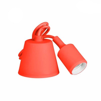 LÁMPARA COLGANTE SILICONA E27 ROJO