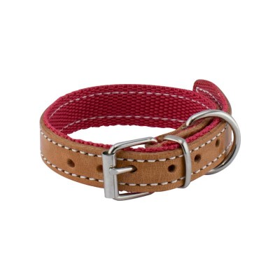 COLLAR PERRO 52x3CMS CUERO-NYLON