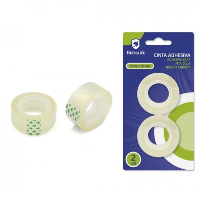 CINTA ADHESIVA TRANSPARENTE 19MMX33M 2UDS