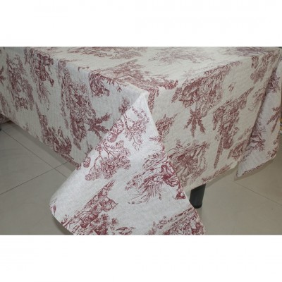 MANTEL LONETA CARTUJA ROJO TEJA ANCHO 140CM (€/M)
