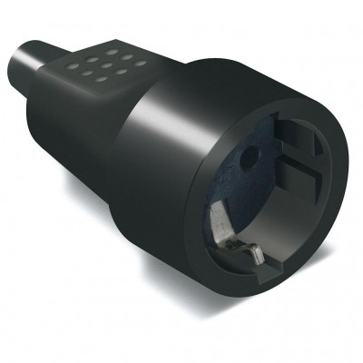 BASE HEMBRA 2P+T 16A GOMA NEGRA FAMATEL 2104