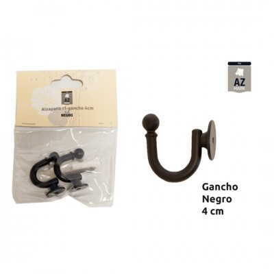 SET 2 ALZAPAÑOS GANCHO 4CM NEGRO