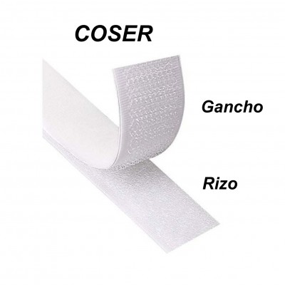 VELCRO COSER 20MM GANCHO+RIZO BLANCO (€/M)
