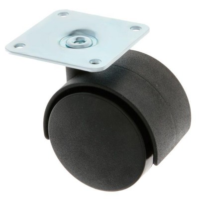 RUEDA NYLON CON PLACA Ø35MM NEGRA