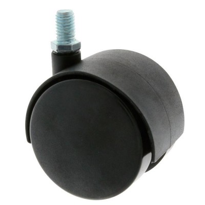 RUEDA Ø35MM ESPIGA ROSCADA M6MM NEGRA