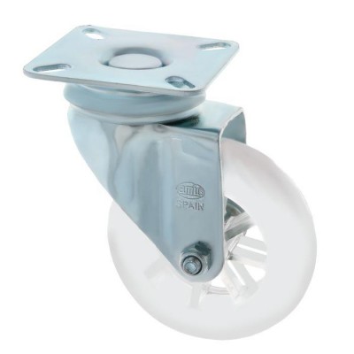 RUEDA METÁLICA Ø50MM PLACA POLICARBONATO TRANSPARENTE