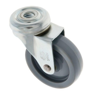 RUEDA METÁLICA Ø40MM AGUJERO NYLON GRIS SIN FRENO
