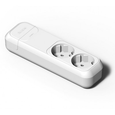 BASE MÚLTIPLE 2 TOMAS 16A SIN CABLE BLANCA FAMATEL 2502