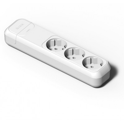 BASE MÚLTIPLE 3 TOMAS 16A SIN CABLE BLANCA FAMATEL 2503