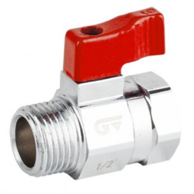 VÁLVULA ESFERA MINI M-H 1/2" ROJA GENEBRE