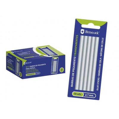 BARRA ADHESIVO TERMOFUSIBLE 7X100MM TRANSPARENTE 10UDS