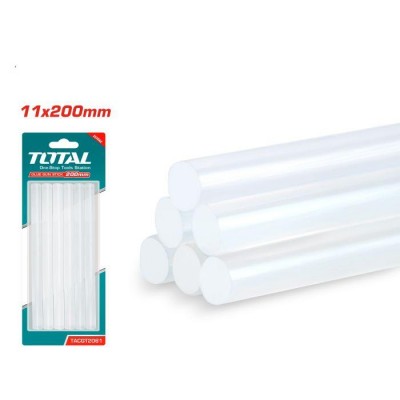 BARRA ADHESIVO TERMOFUSIBLE Ø11X200MM TRANSPARANTE 6UDS