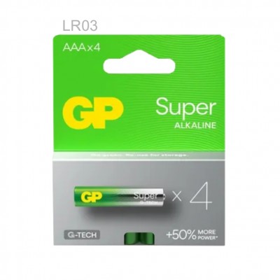 PILA GP SUPER ALCALINA LR03 AAA 1,5V B/4UDS