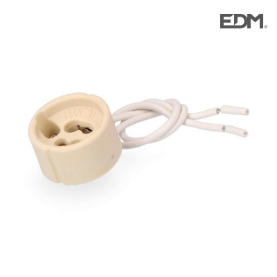 PORTALÁMPARA DICROICA GU10 CERÁMICA CON CABLE