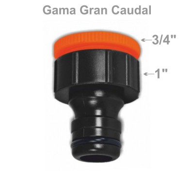 ADAPTADOR GRIFO H1"- 3/4" X CONEXIÓN RÁPIDA GRAN CAUDAL PLÁSTICO 