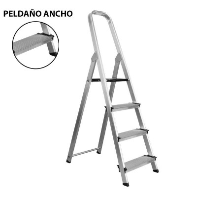 ESCALERA ALUMINIO 7 PELDAÑOS ANCHOS DOMÉSTICA
