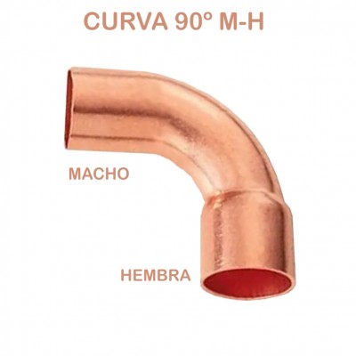 CURVA COBRE 90º MACHO HEMBRA 15MM FIG.1