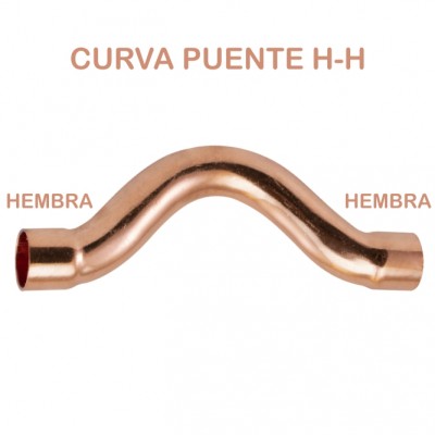 CURVA PUENTE COBRE HEMBRA HEMBRA 22MM FIG.85
