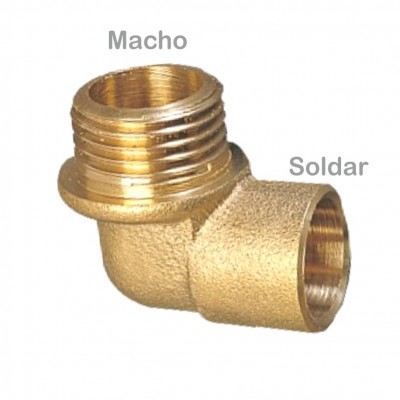 CODO LATÓN 22MM X M3/4" SOLDAR-ROSCAR FIG.92