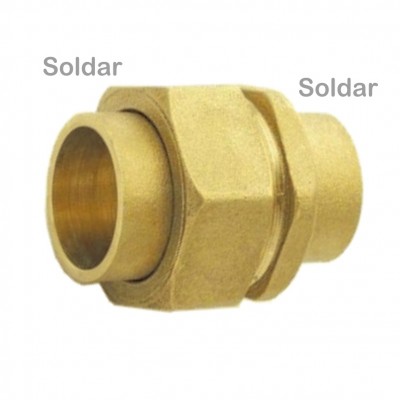 UNIÓN LATÓN ENLACE 3 PIEZAS 15MM SOLDAR FIG.340 CU