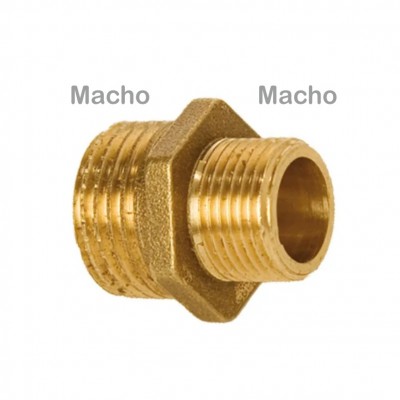 MACHÓN LATÓN REDUCIDO 1/8"X1/4" HEXAGONAL CONTRA-ROSCA