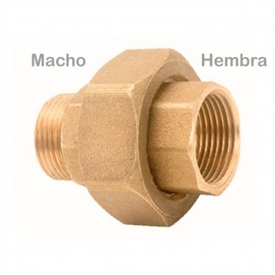 UNIÓN LATÓN ENLACE 3 PIEZAS MACHO HEMBRA 3/4"