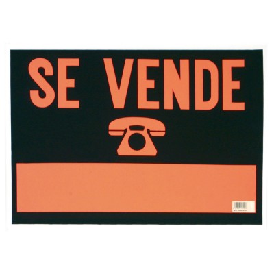 SEÑAL SE VENDE 50X30CM NARANJA FOSFORESCENTE