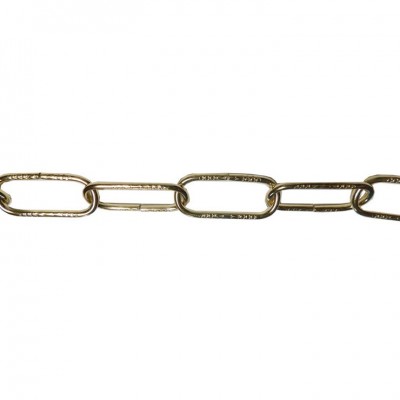 CADENA LÁMPARA GRABADA LATONADA Ø3,4MM 43X15MM 1 METRO